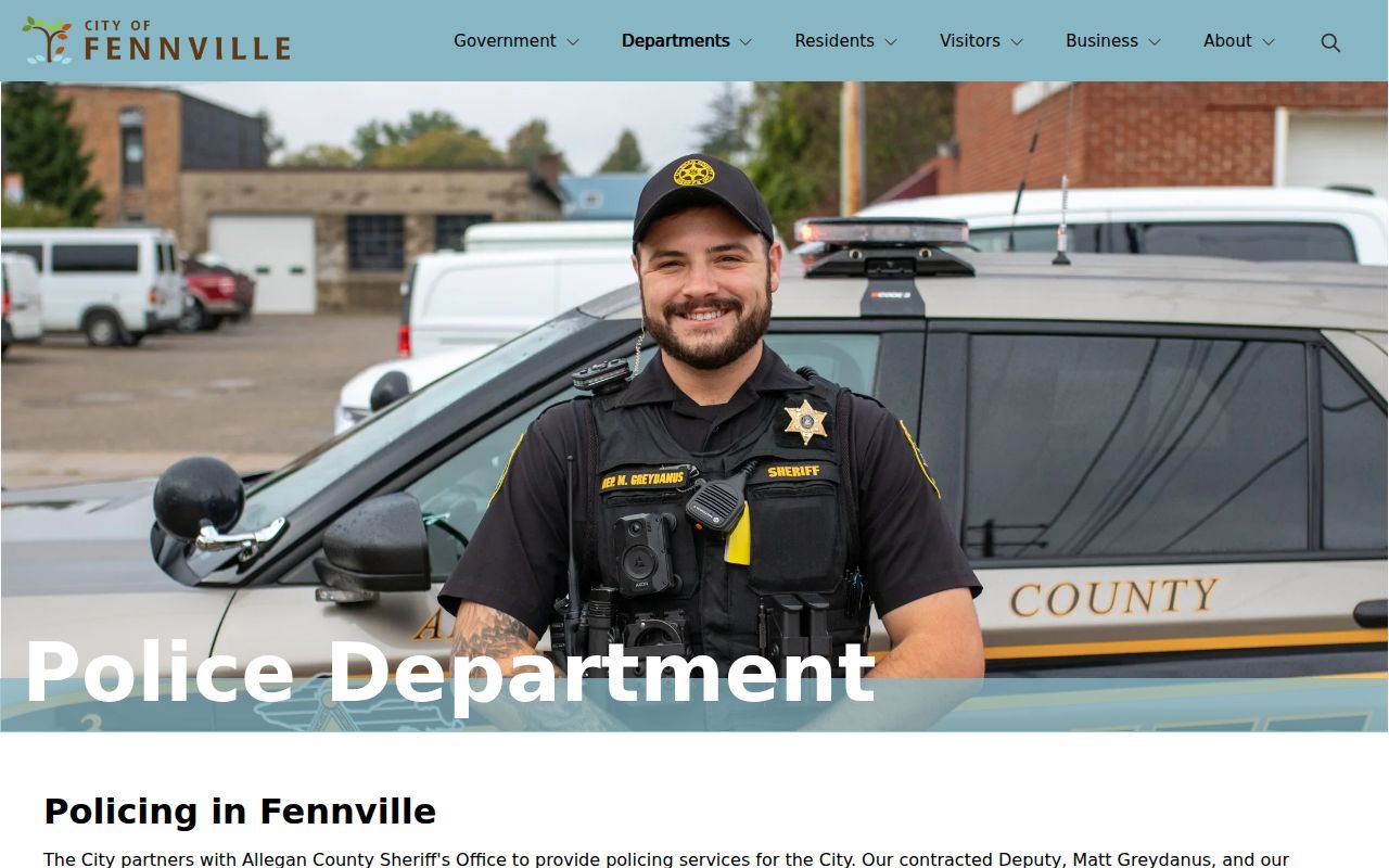 Fennville sheriff contract public safety page used for Fennville warrant records